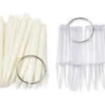 Clear & Natural Stiletto Nail Display Tips with Metal Ring
