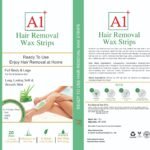 A1+ Ready to Use Hair Removal Wax Strips 20 Strips + 2 After-Wax Wipes | For Dry and Sensitive Skin