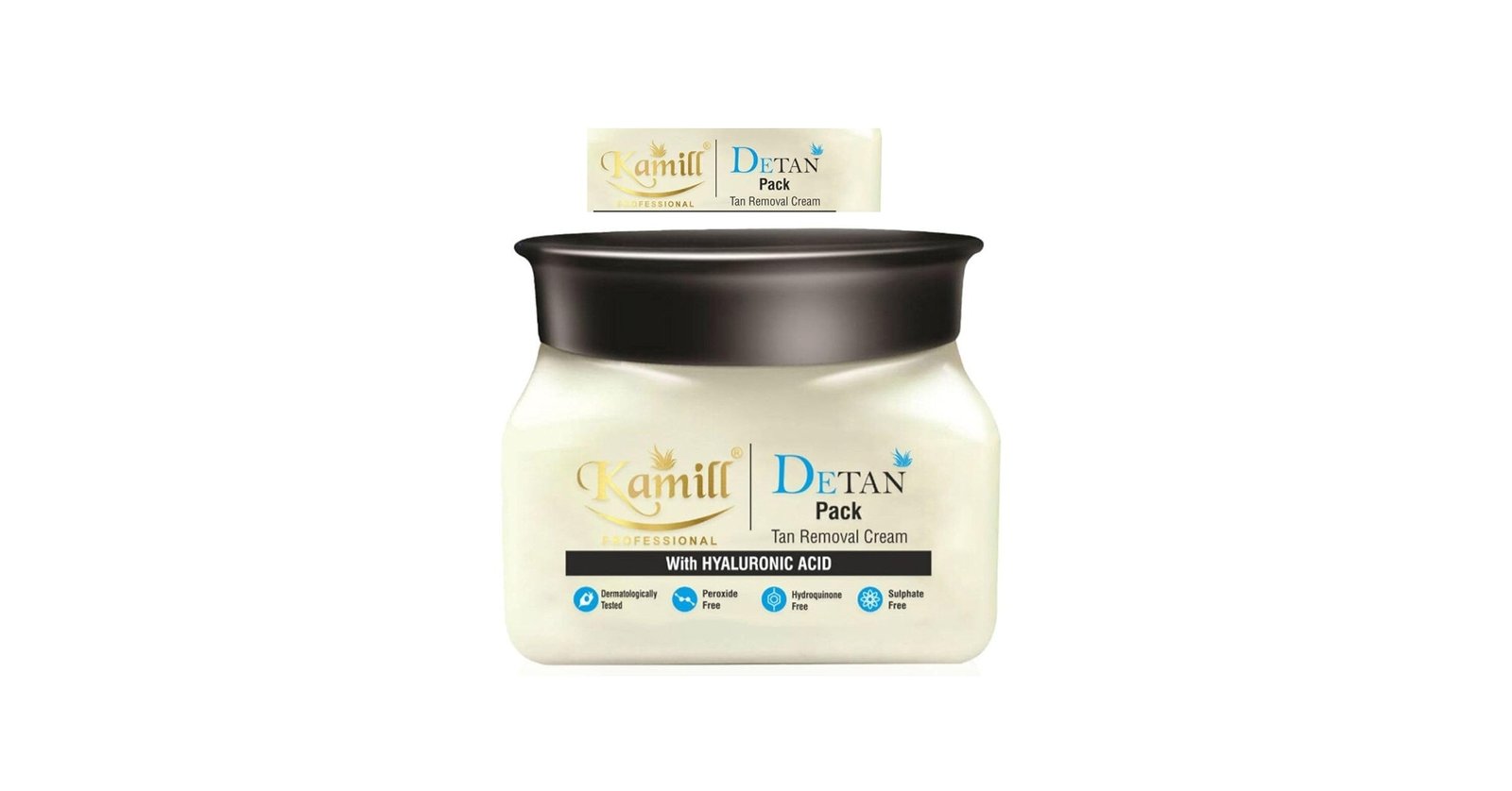 51QSJIJaaiL.jpg_BO30,255,255,255_UF750,750_SR1910,1000,0,C_QL100_ (1) Kamill DE-Tan Pack with Hyaluronic Acid for Instant Skin Brightening and Lightening | Tan Removal Cream Suitable for All Skin Types - Image 1