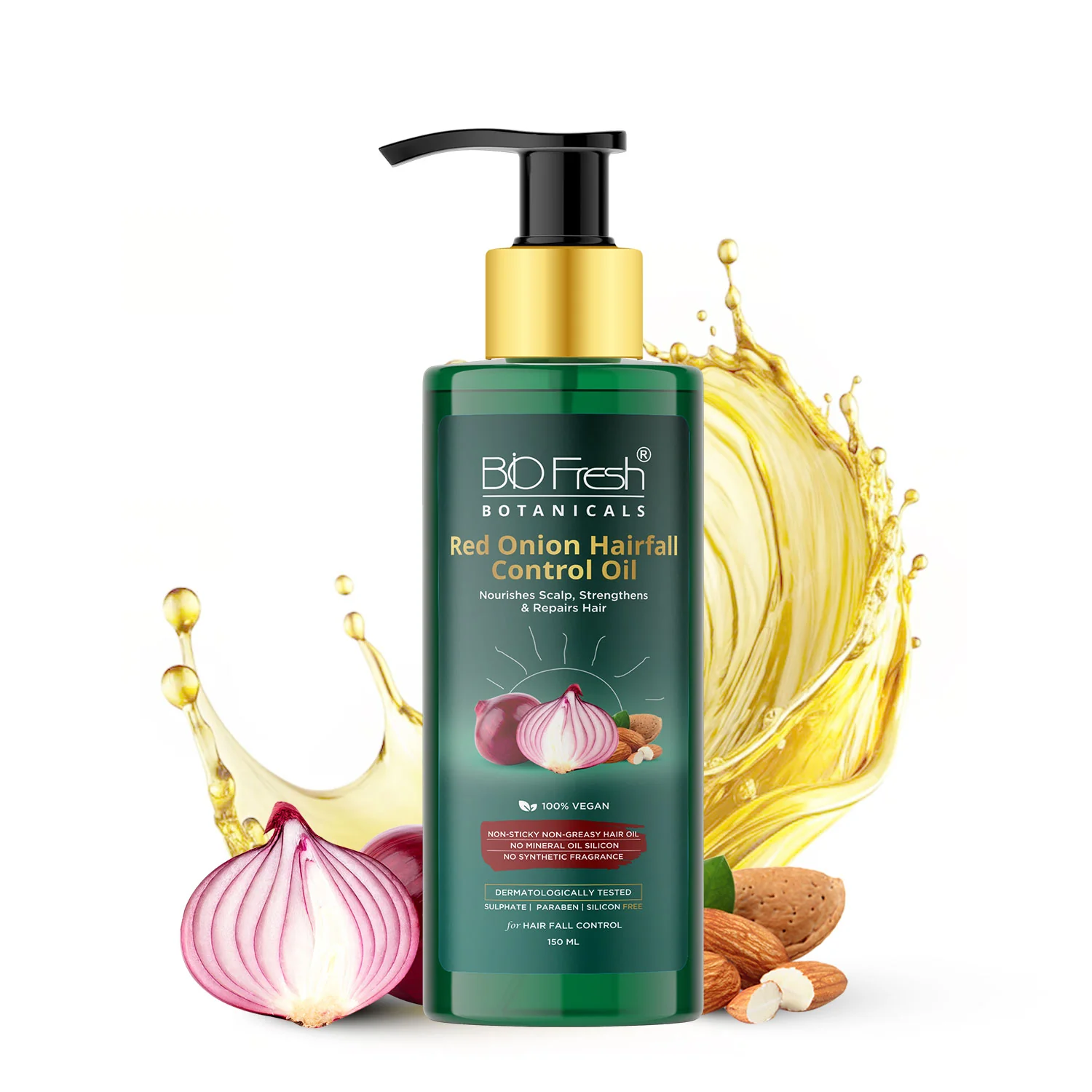 Red-Onion-Hairfall-Control-Oil (2) Anti Hairfall Red Onion Oil 150ml | Biofresh Botanicals Anti Hairfall Red Onion Oil - Image 1
