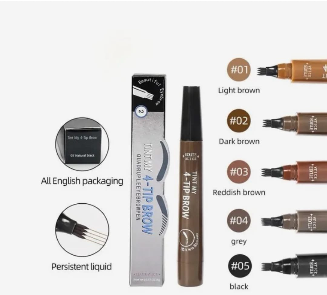 brow Eyebrow Pen | Eyebrow Tattoo Pen Waterproof Fork Tip | Microblading Eyebrow Pencil | Smudge Proof - Image 1