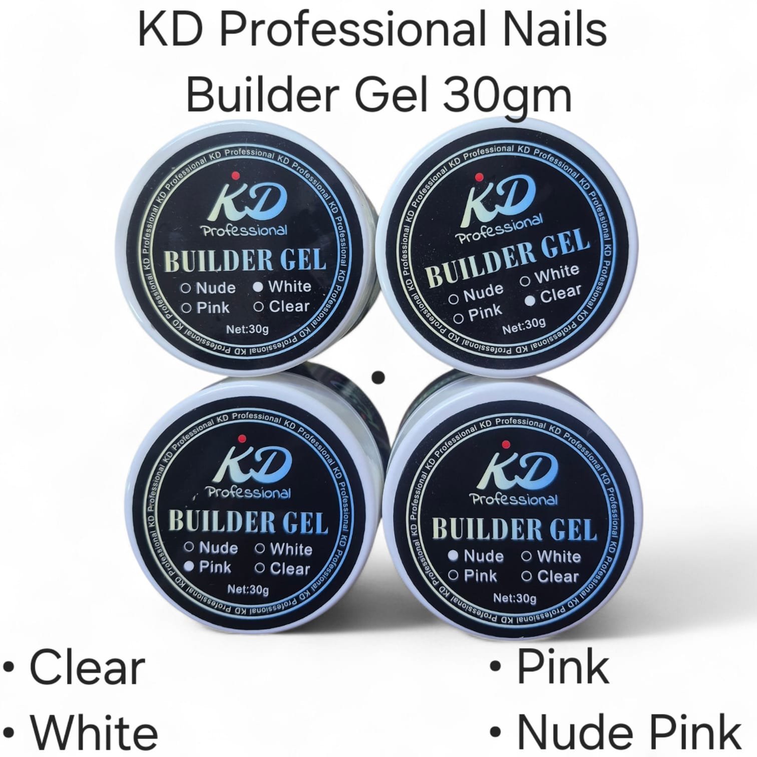 bul KD Professional Nail Builder Gel 30gm (Clear / Pink / Nude / White) - Image 1
