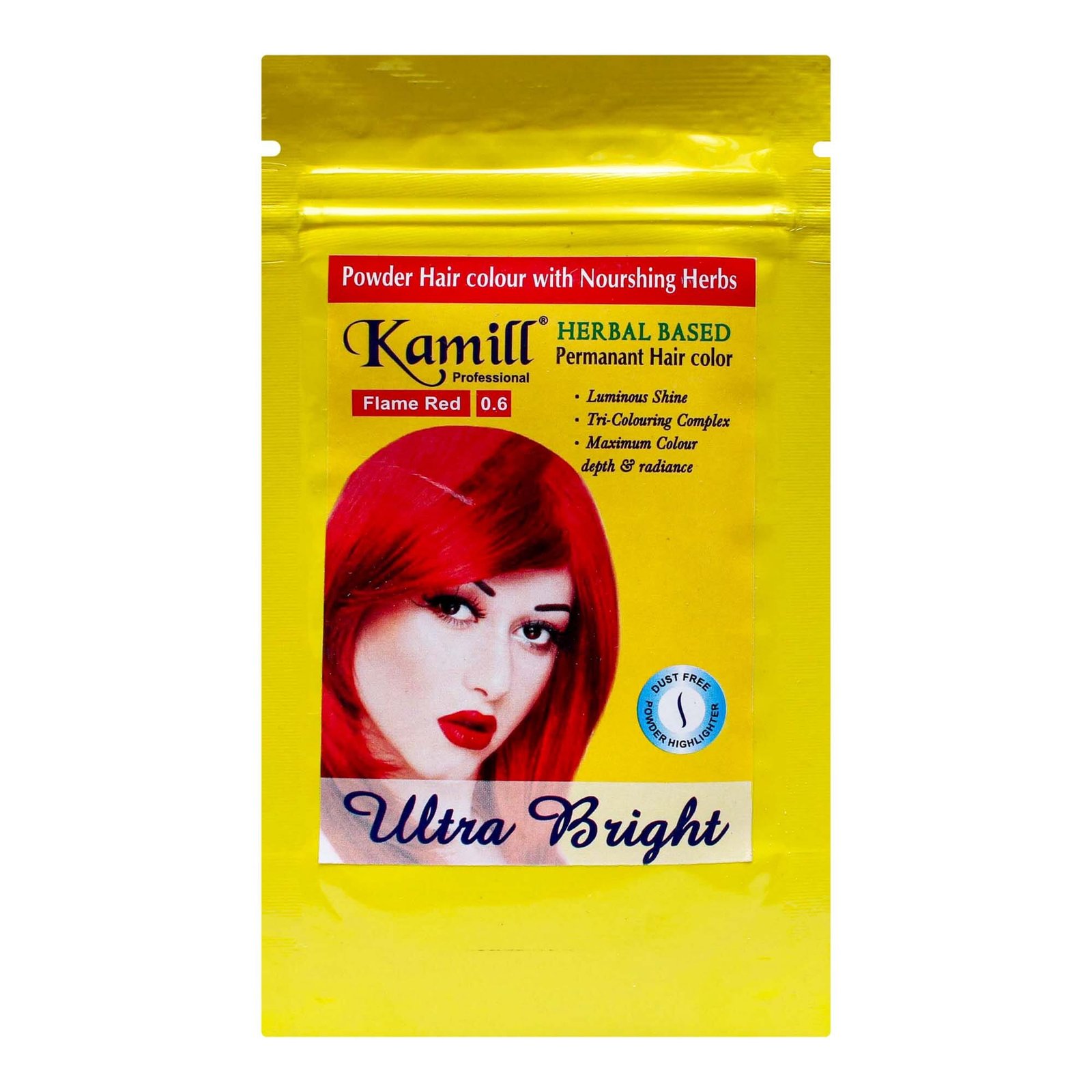 ef7cbebb68464bb705966a0cdc77121f Kamill 0.6 Flame Red Pouch Hair Color 25Gm - Image 1