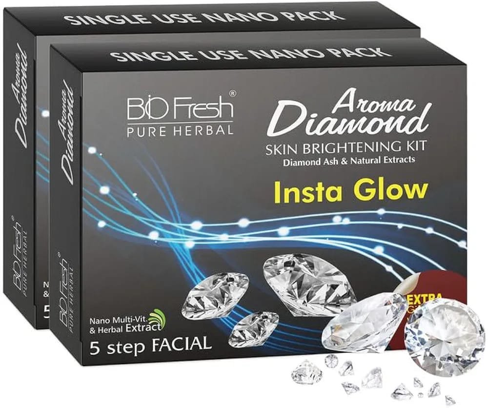 instan BIOFRESH HERBALS Diamond Facial Kit – 46g | 5-Step Brightening Facial - Image 1