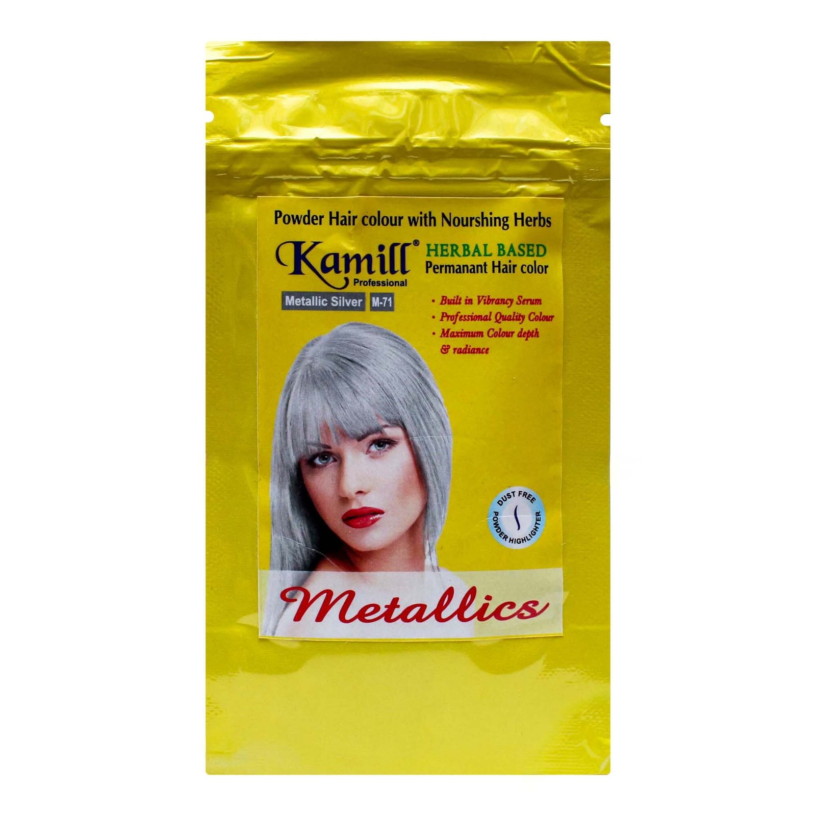 mm2 Kamill M-71 Metallic Silver Pouch Hair Color 25Gm - Image 1
