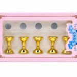 5-piece golden nail art display stand