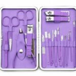 Premium Purple Manicure & Pedicure Kit with a stylish compact