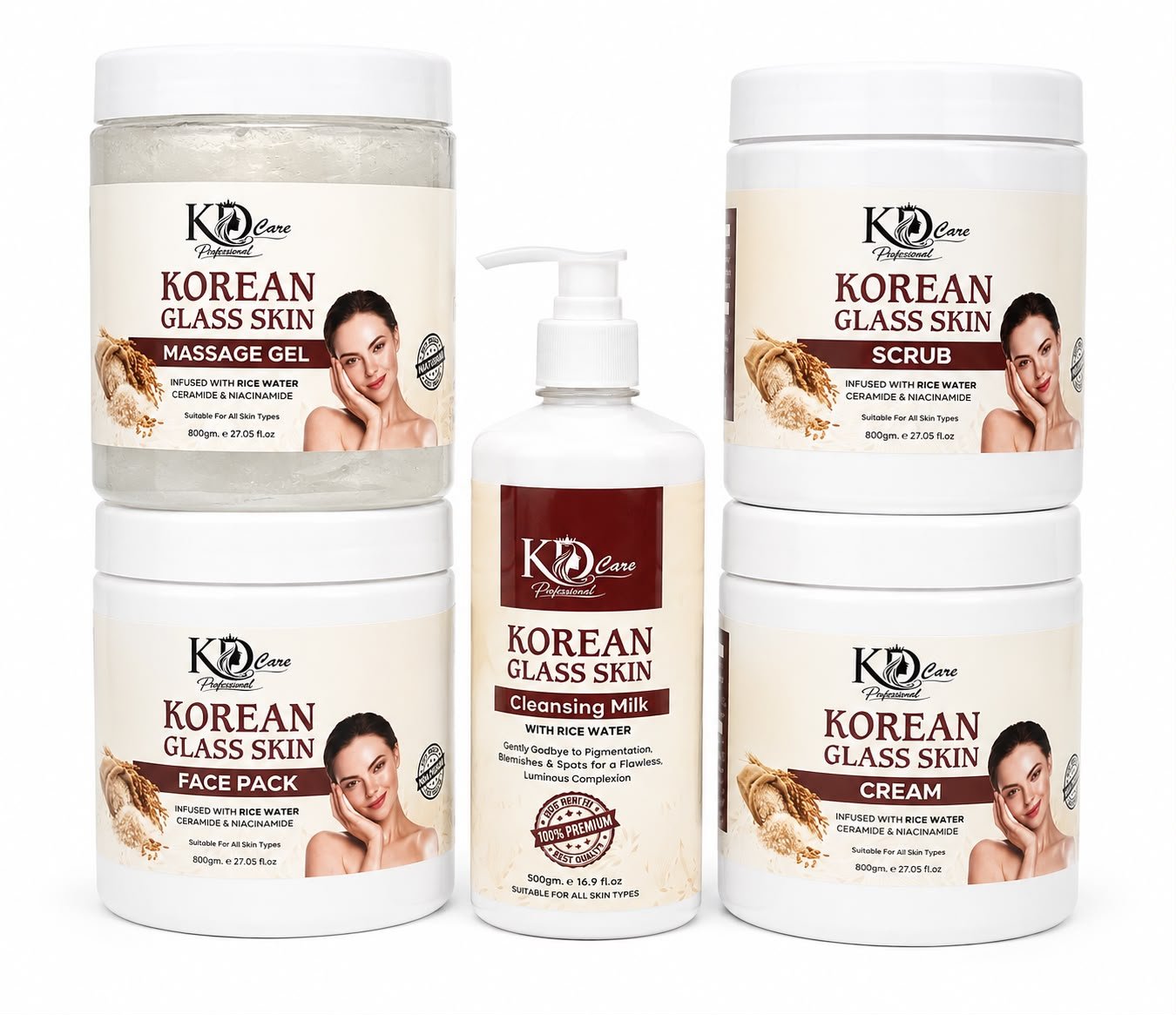 WhatsApp Image 2026-09-16 at 16.56.06 (2) Kd Care | Professional | Facial Set | 5 Pcs | Massage Gel | Scrub | Pack | Cream | Cleansing Milk | - Image 1